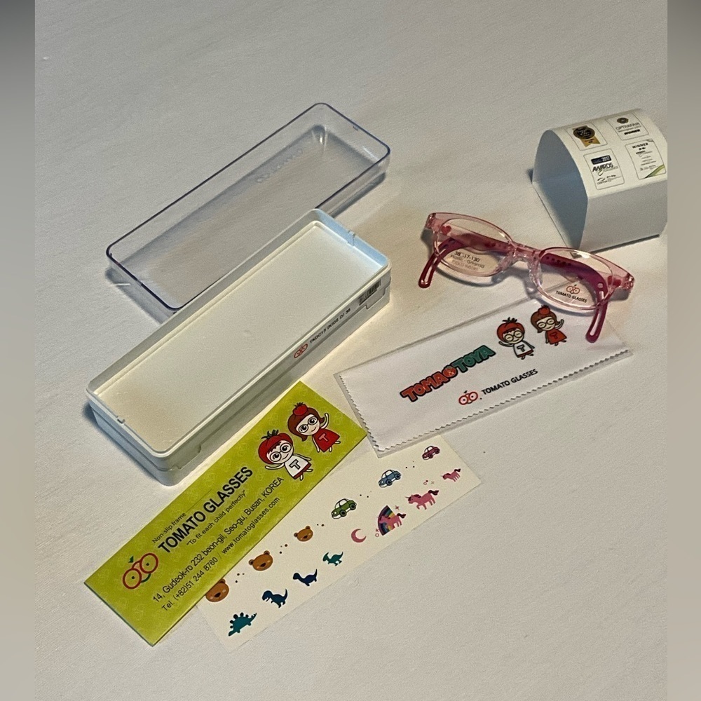 Tomato Glasses Non Slip Frame TKDC13 | Square Pink Kids Glasses